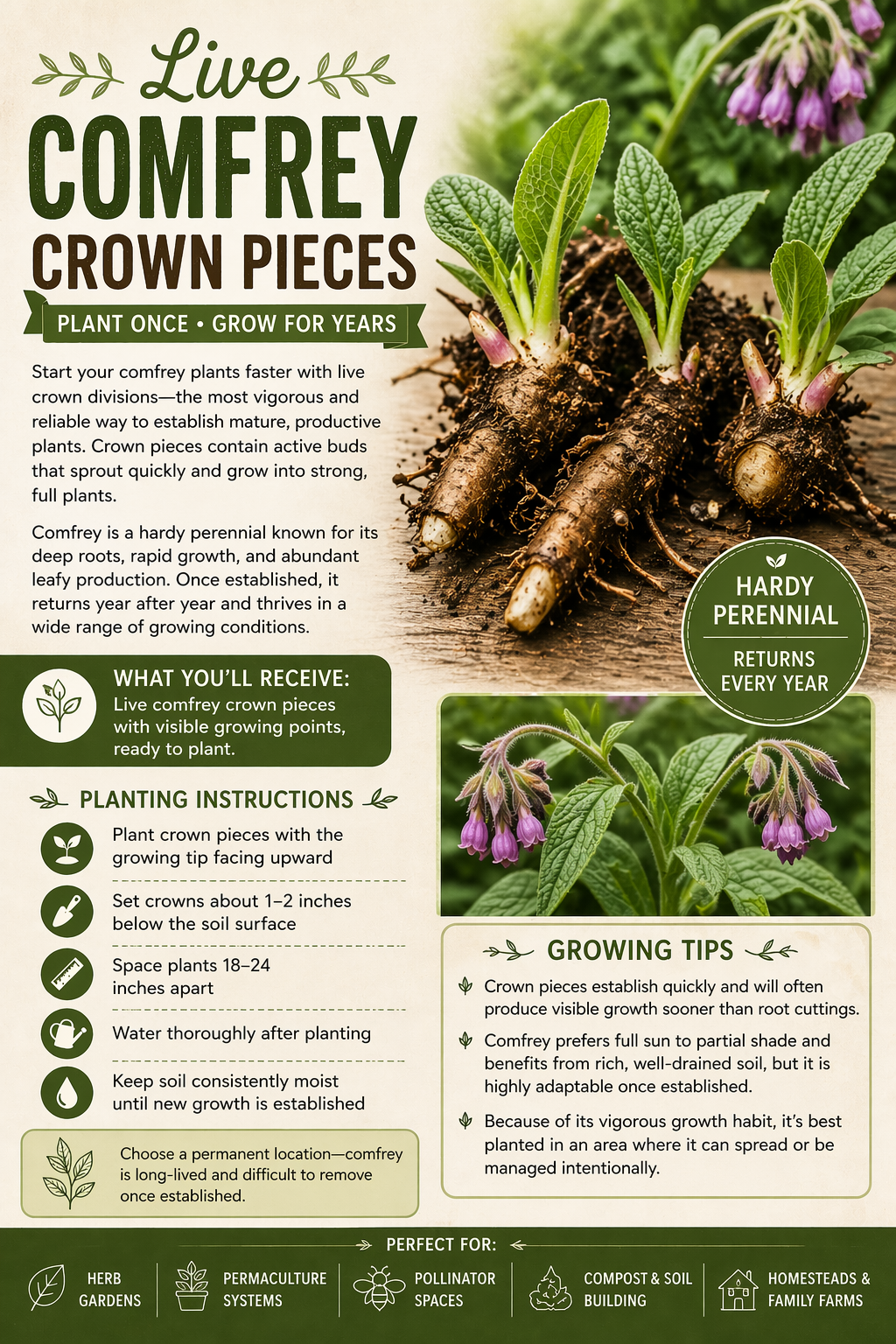 Comfrey Crowns